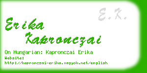 erika kapronczai business card